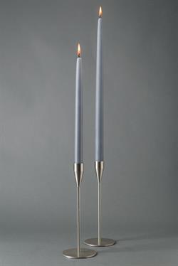 Grå - hånddyppet lys - 28 cm, 8 stk