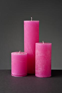 Pink bloklys - ø7 - højde 15 cm
