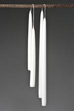  Hvid - hånddyppet lys - 28 cm ø 18mm, 8 stk