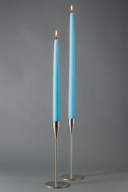 Turkisblå  - hånddyppet lys - 28 cm, 8 stk