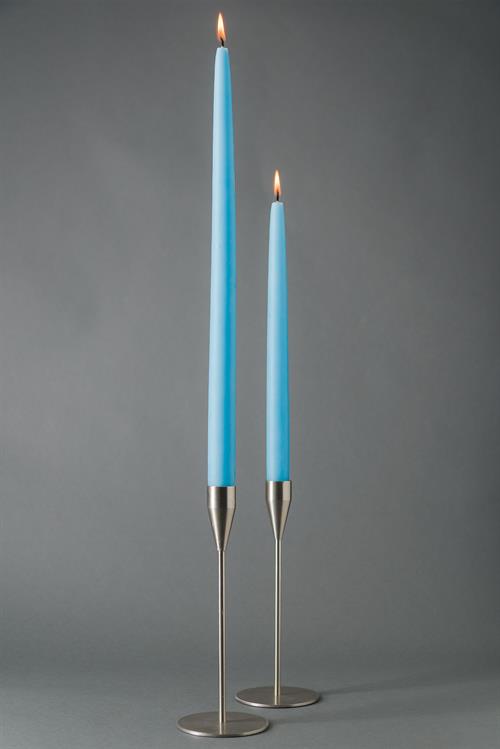 Turkisblå  - hånddyppet lys - 40cm, 8 stk