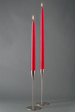 Rød - hånddyppet lys - 28 cm, 8 stk