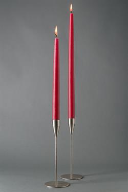 Vinrød - hånddyppet lys - 28 cm, 8 stk
