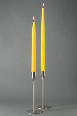 Mørk gul  - hånddyppet lys - 28 cm, 8 stk
