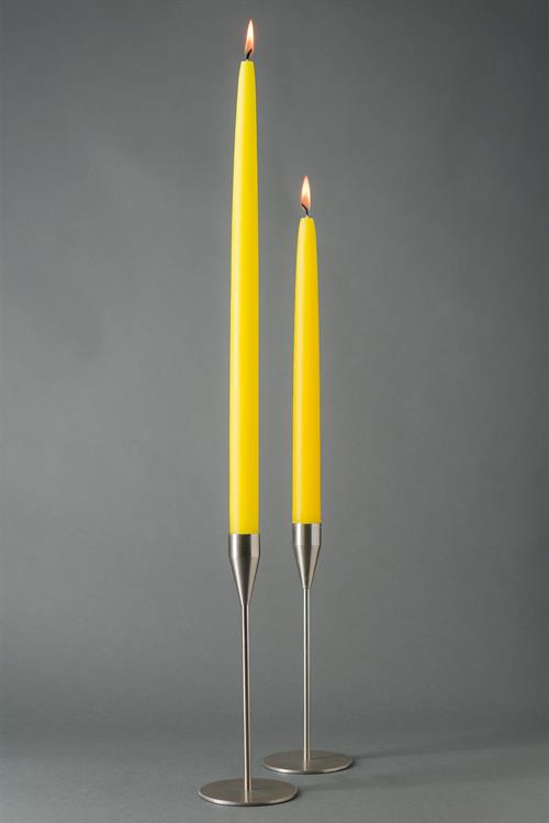 Mørk gul   - hånddyppet lys - 40cm, 8 stk