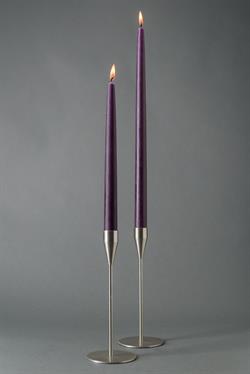 Aubergine - hånddyppet lys - 28 cm, 8 stk