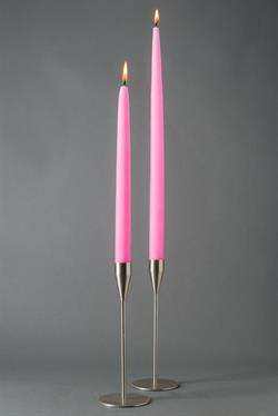 Pink - hånddyppet lys - 28 cm, 8 stk