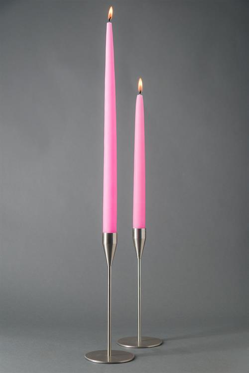 Pink  - hånddyppet lys - 40cm, 8 stk