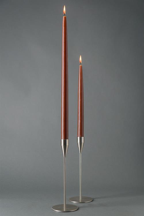 Brun  - hånddyppet lys - 40cm, 8 stk