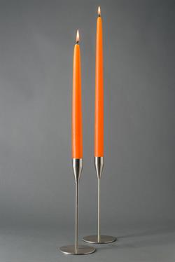 Mørk orange - hånddyppet lys - 28 cm, 8 stk