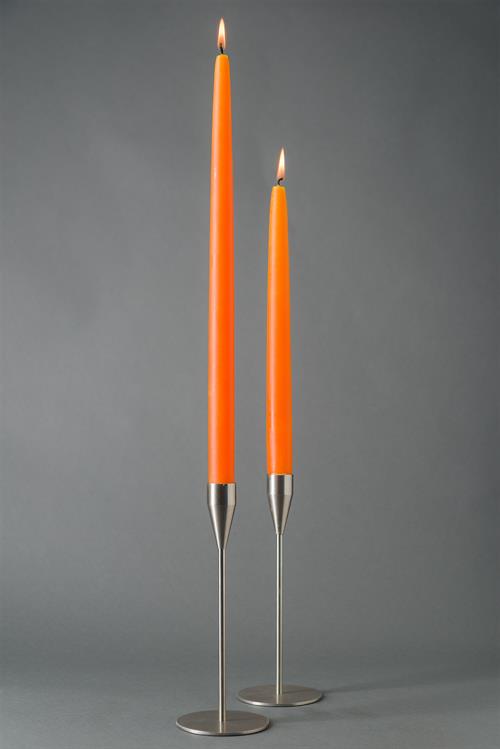 Mørk orange   - hånddyppet lys - 40cm, 8 stk