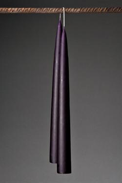 Dekorationslys, Aubergine 40cm, 2 stk.