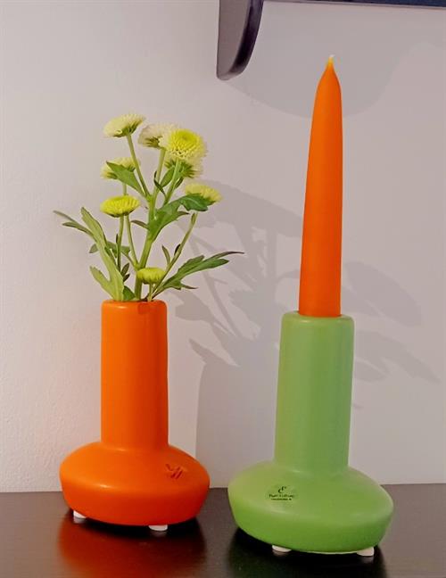 Orange Lysestage/vase